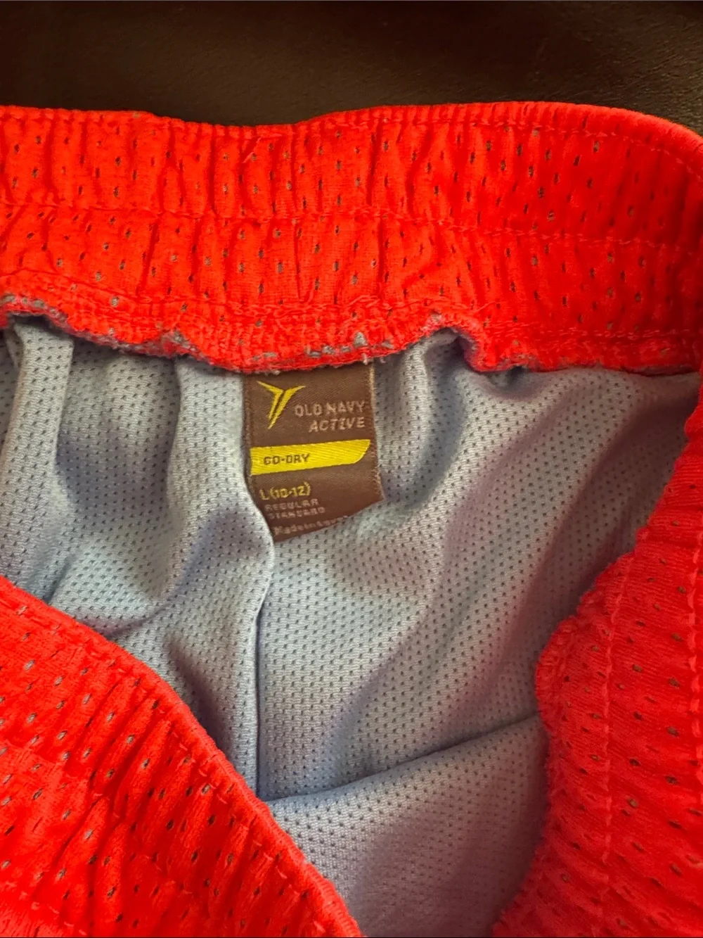 Kids Red Athletic Mesh Shorts